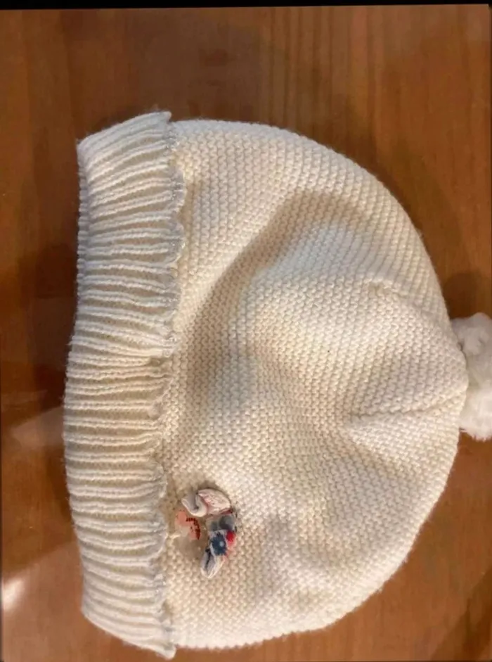 Bonnet écru bébé avec pompon – Sergent-Major - photo numéro 2
