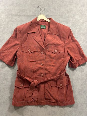 Veste Manche courte en lin Julie Guerlande Taille 40 Couleur Terracota