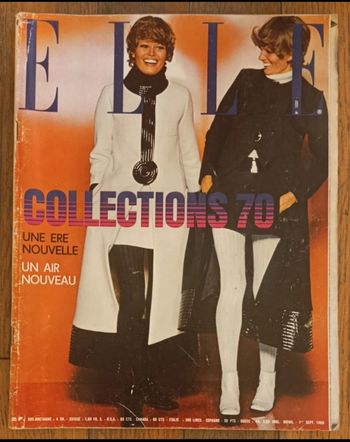 Ancien magazine Elle spécial mode Collections 70 N°1237 de 1969 vintage