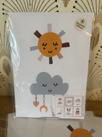 Affiches “Welcome Baby Girl” pour chambre enfant