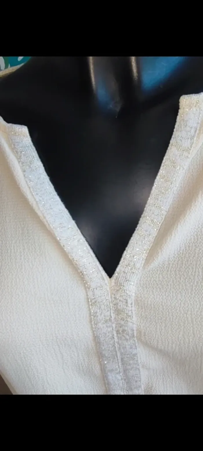 Blouse beige irisée taille 38 - photo numéro 3