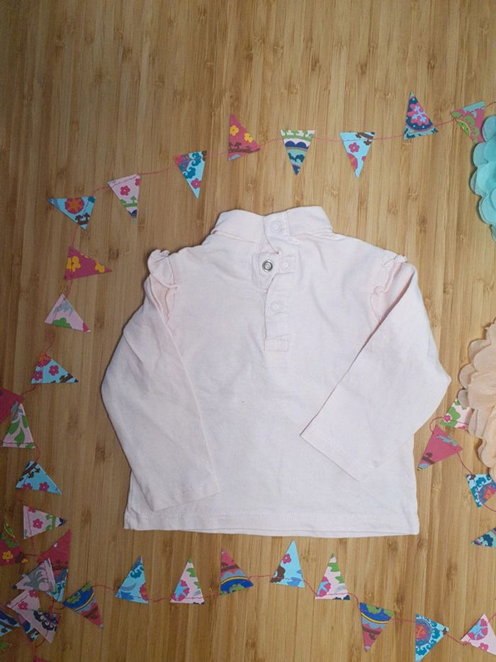 T-shirt manches longues col roulé Mes Petits Cailloux 6 mois 68 cm - photo numéro 4