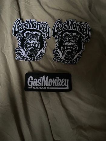 Lot de 3 patches officiels Gas Monkey Garage - Neufs, style biker custom