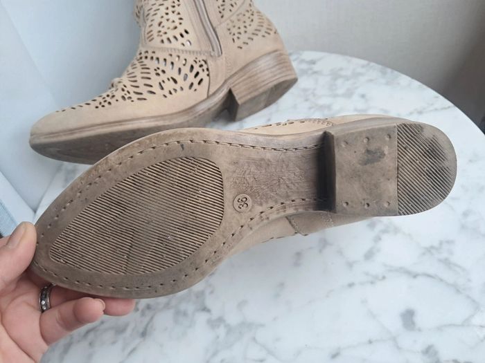 Bottines low boots beige en cuir P.36 - photo numéro 9