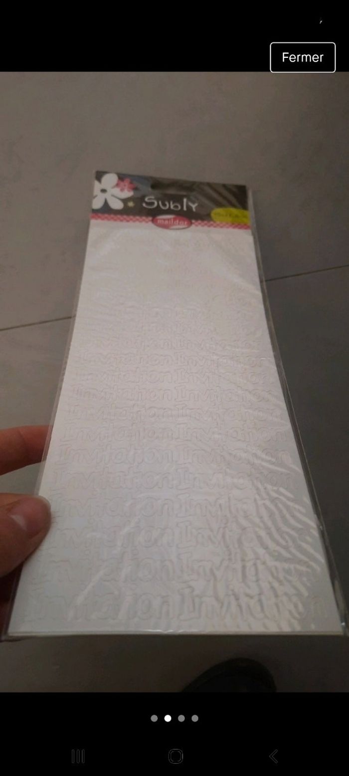 Planche autocollant blanc mot écriture invitation stickers - photo numéro 2