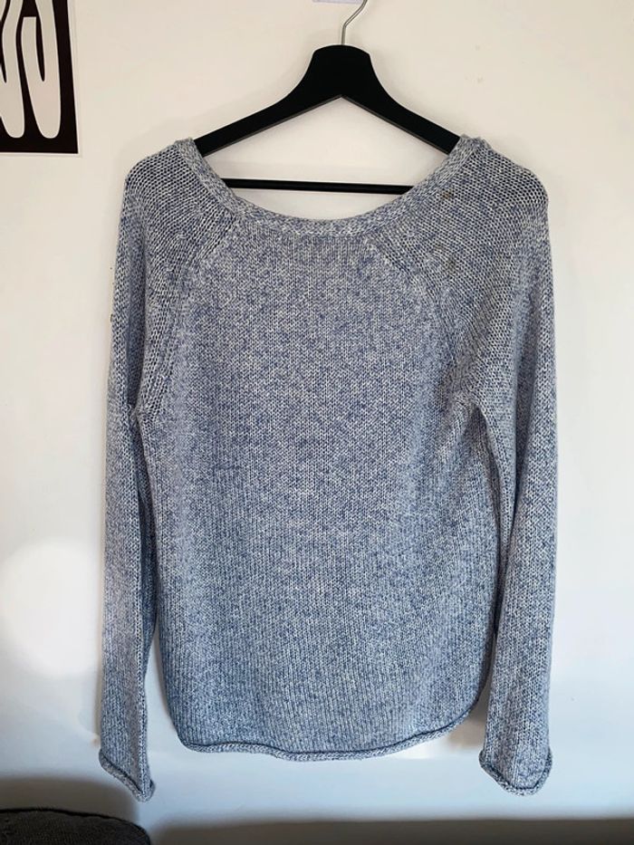 Pull laine bleu/blanc - photo numéro 2