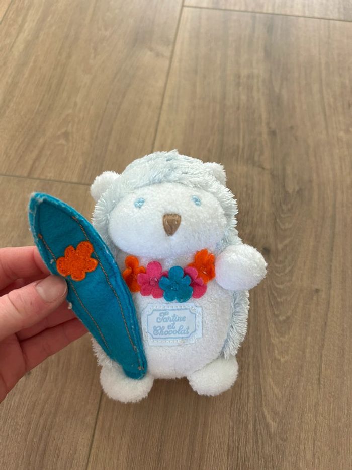 Doudou hérisson tartine et chocolat