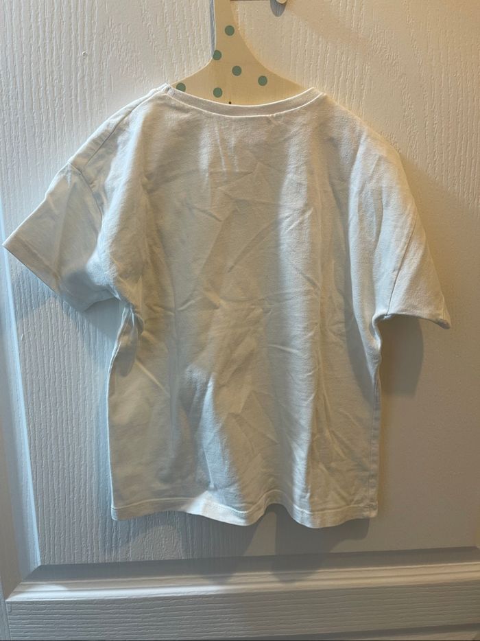 T-shirt blanc Zara 5/6ans fleurs brodées - photo numéro 3
