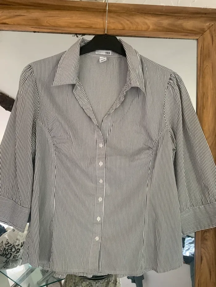 Chemise H&M rayé taille 42 manches 3/4 - photo numéro 2