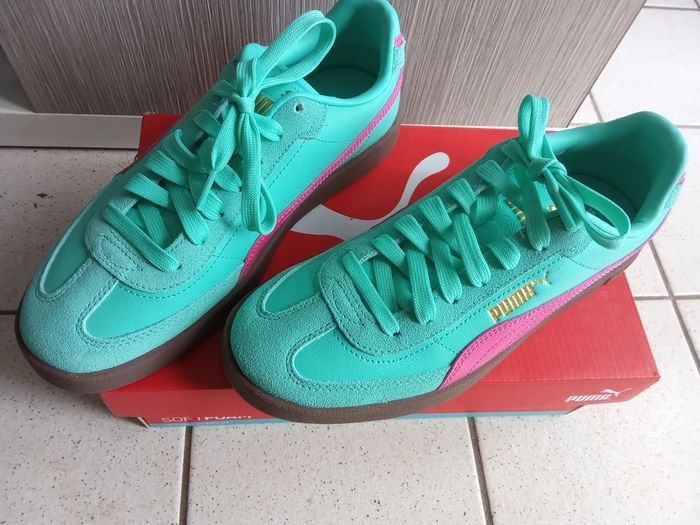 Baskets sneakers femme puma taille 39, sport, fitness , yoga,  bleu vert - menthe   et  rose neuve Sans étiquette, boîte d'origine - photo numéro 6