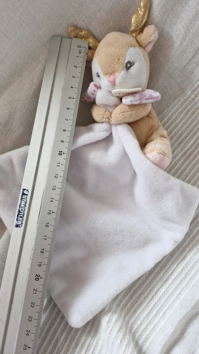 Doudou plat mouchoir Élan rose Doudou et cie - photo numéro 6