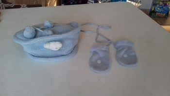 Beret avec petit ours et ses moufles