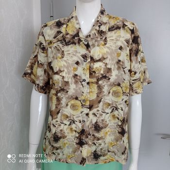 Blouse à fleurs marron jaune t36/38
