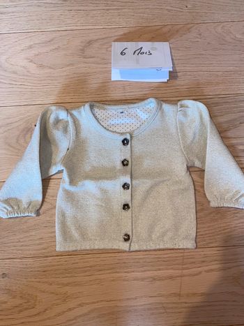 Gilet boléro doré 6 mois