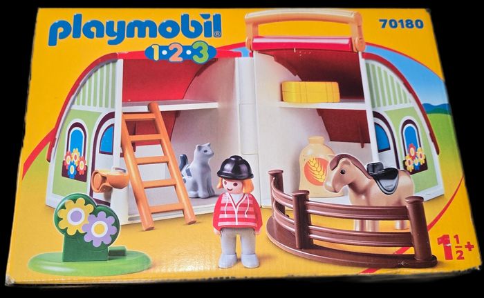 123 playmobil ferme transportable 70180 complète avec boite - photo numéro 8
