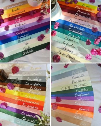 Lot de 13 rubans en satin pour le handfasting