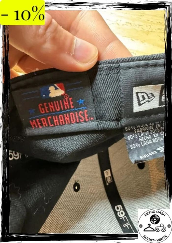 Casquette, New Era, New York, violette et noir à rayures taille 7,5 - photo numéro 6