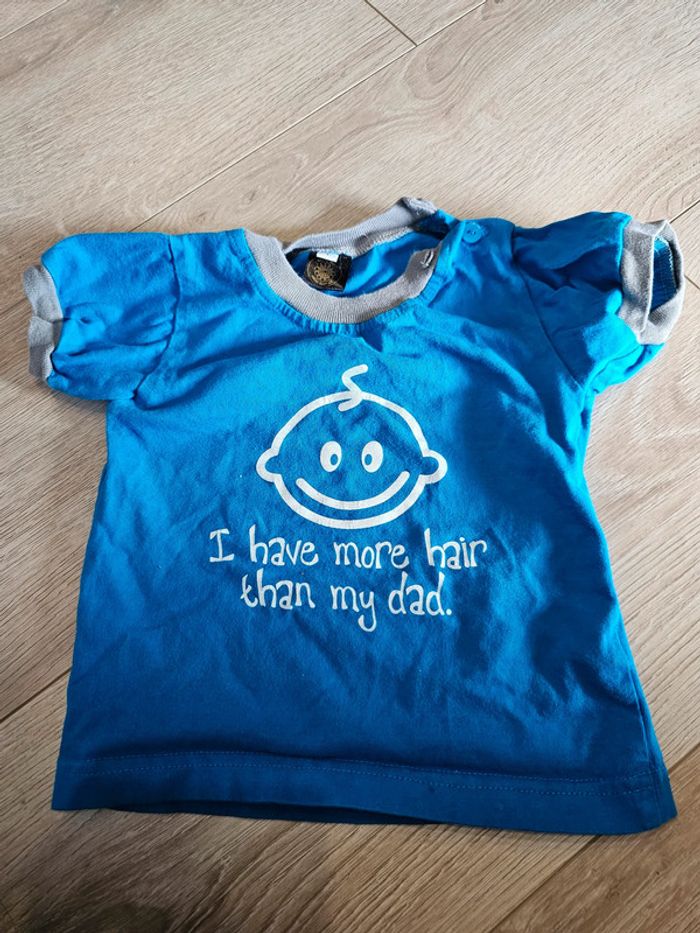 T shirt bleu rigolo drole 1 an