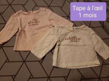 Lot de 2 tee-shirts 1 mois