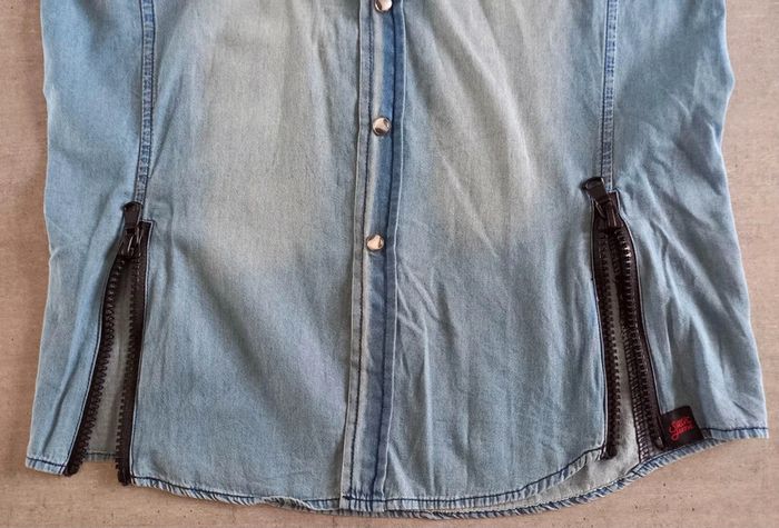 chemise jean sans manches - S - photo numéro 4