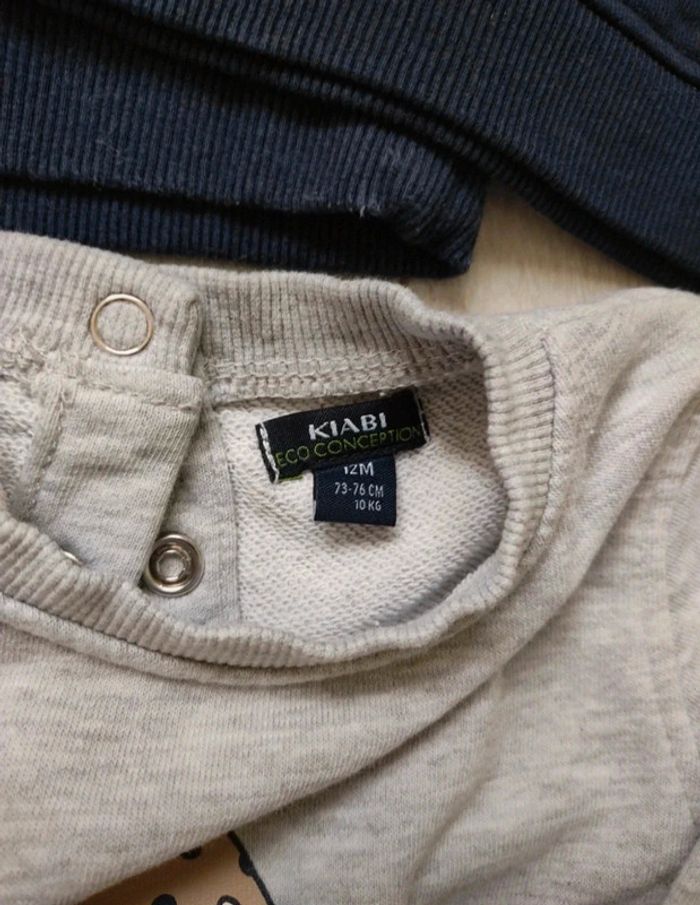 Lot de 3 sweats Kiabi 12 mois - photo numéro 3