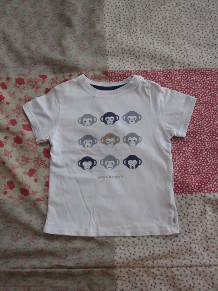 T-Shirt manches courtes blanc 24 mois