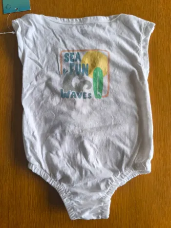 303678 barboteuse blanche garçon 3 mois kiabi