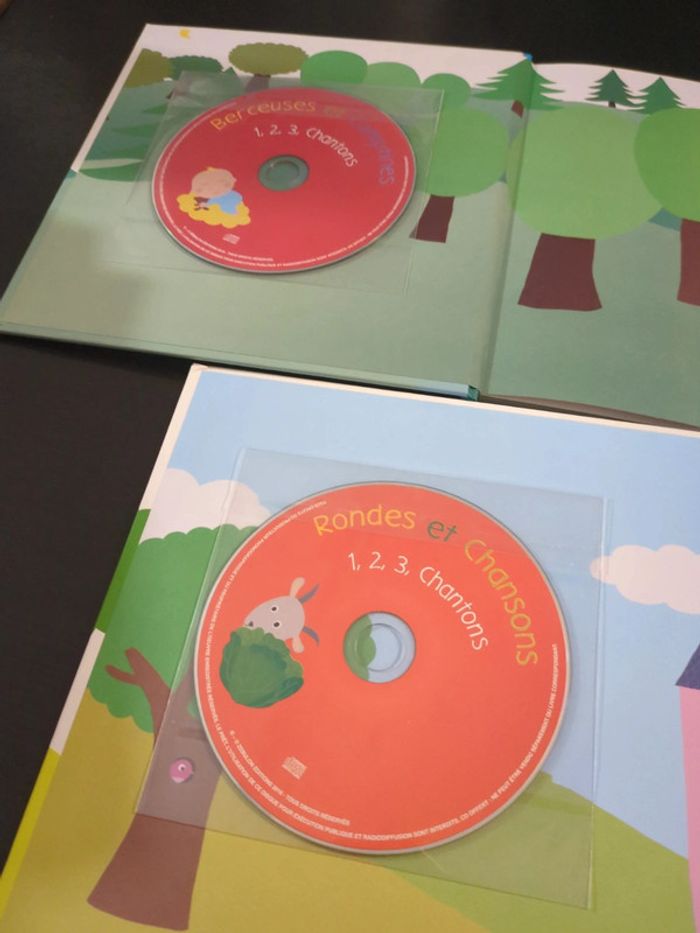 Lot livres rondes chansons berceuses comptines bébé enfant avec CD musique - photo numéro 3