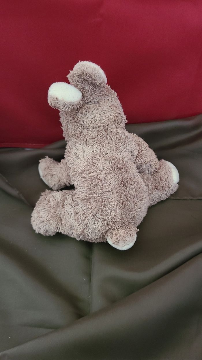 Doudou peluche Lapin beige blanc 20 cm Nounours - photo numéro 5