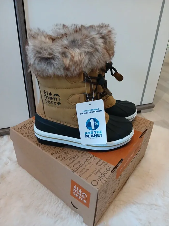 botte de neige jaune moutarde taille 31 - photo numéro 2