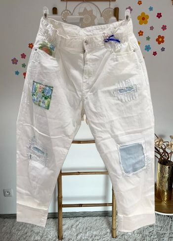 Jeans écru patch XL