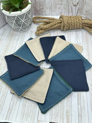 Lingette lavable et réutilisable lot de 10 en éponge coton