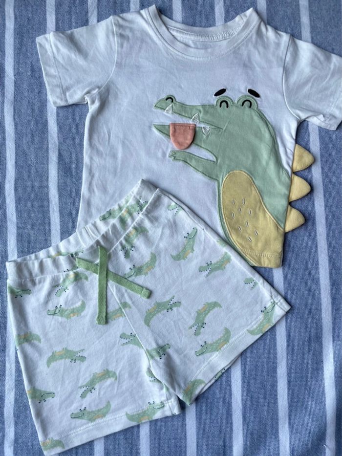 Ensemble t-shirt motif crocodile + short motif crocodile - photo numéro 2