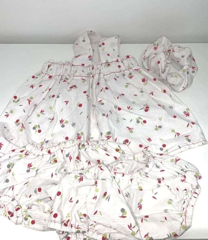 Robe bloomer cerises Fait Main