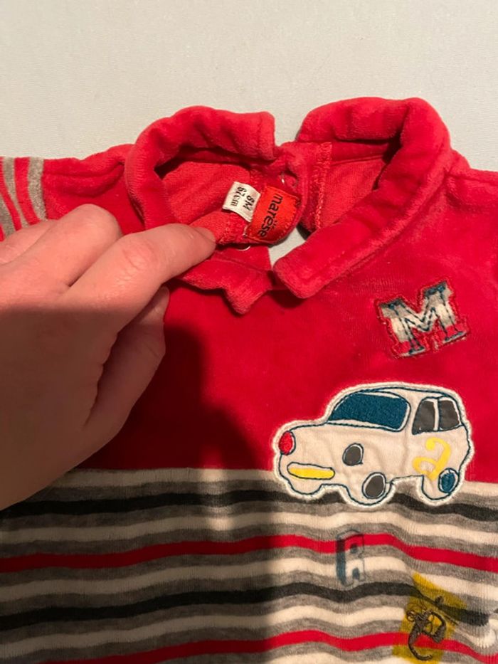 Pyjama velours auto 6 mois - photo numéro 2