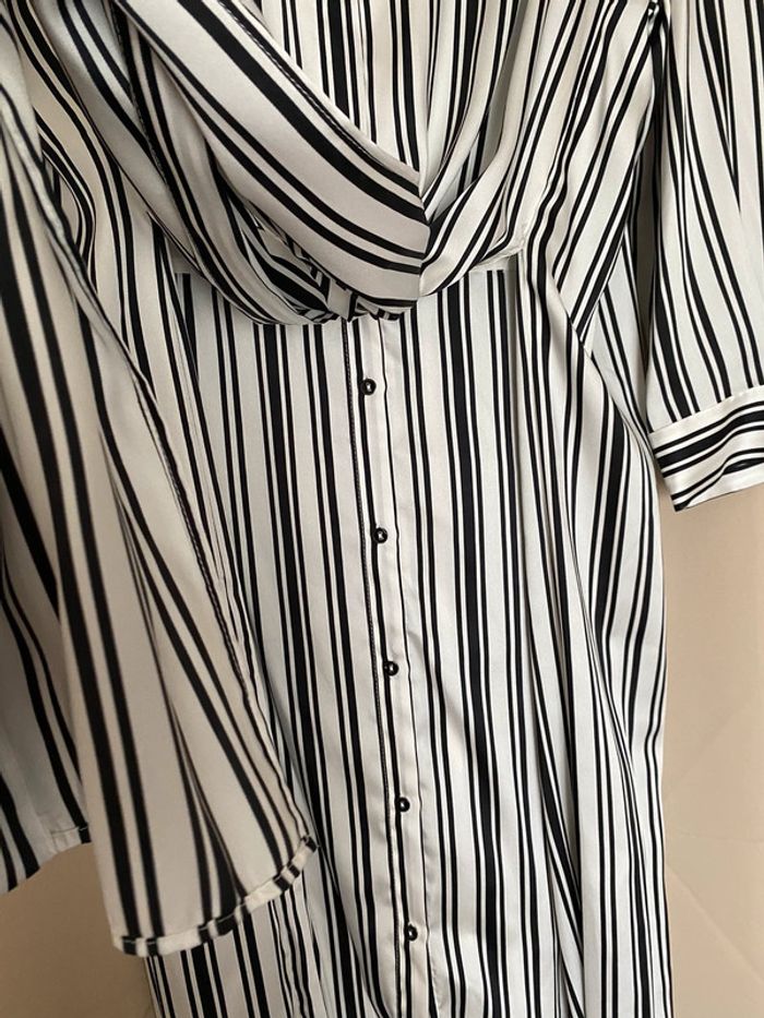 Superbe belle robe chemise à rayures Zara neuve avec étiquette taille M - photo numéro 4