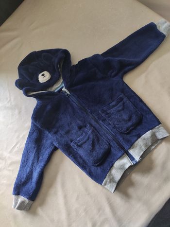 Gilet velours lupilu 12/24mois bleu