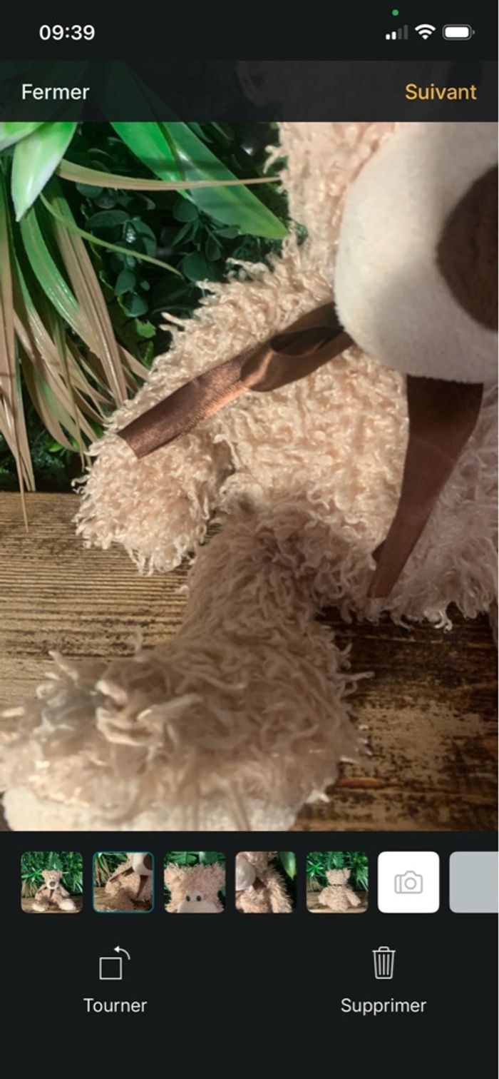 Ourson, peluche vintage, 34 cm déco cocooning Noël. Très bon état. - photo numéro 6