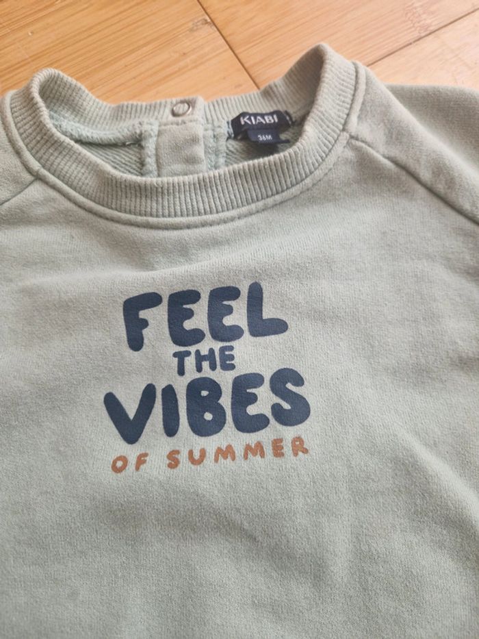 Sweat léger vert d'eau garçon 36 mois Kiabi - photo numéro 2
