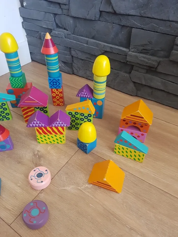 Lot de cubes en bois Janod - photo numéro 4