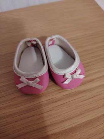 Ballerines roses corolle noeud blanc