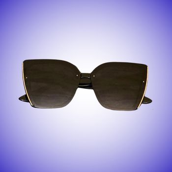 Lunettes de Soleil Femme Monture Large Noire Style Papillon Cat Eye Moderne Très Bon État