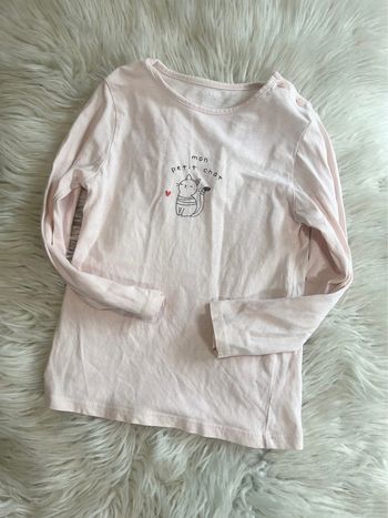 Fille 👧🏻 Tshirt manches longues rose clair - kiabi 36 mois