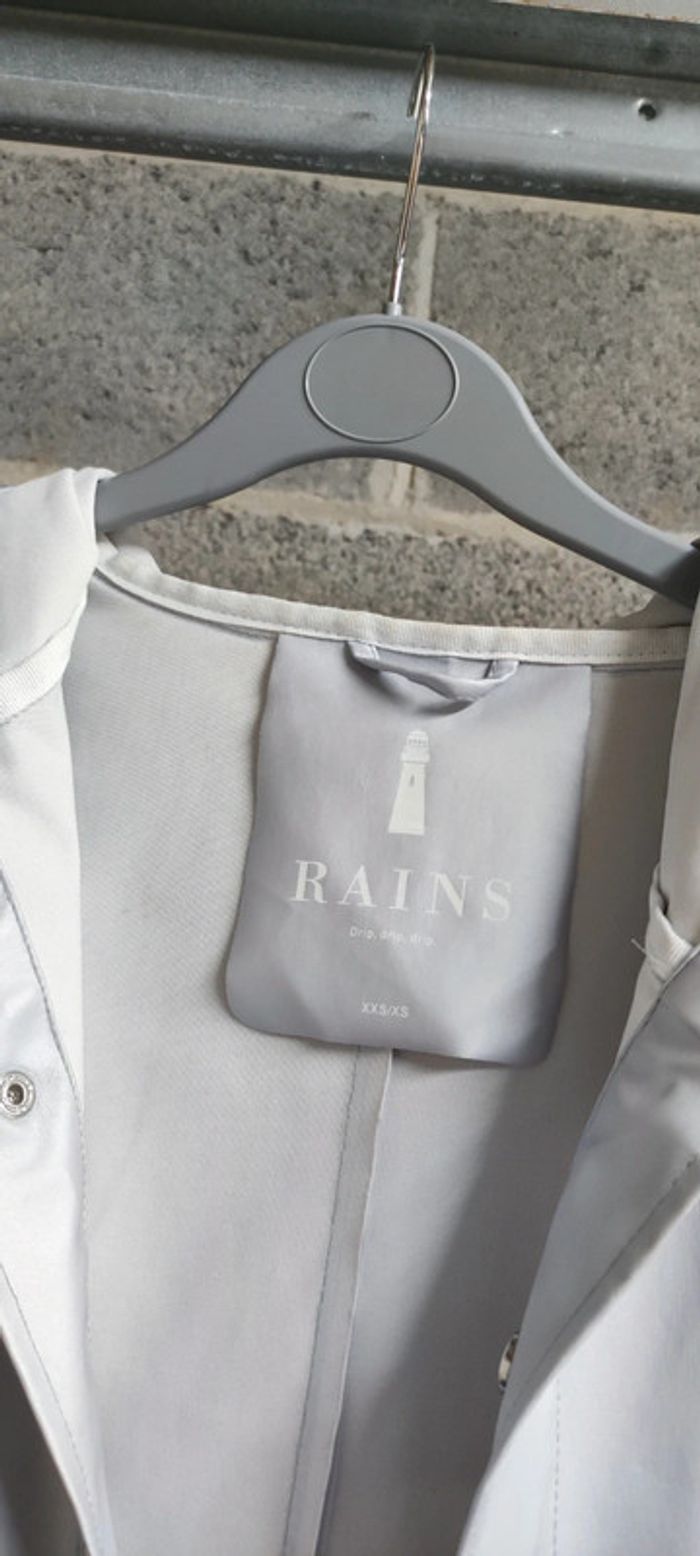 Imperméable pluie court bleu gris métallisé Rains - photo numéro 3
