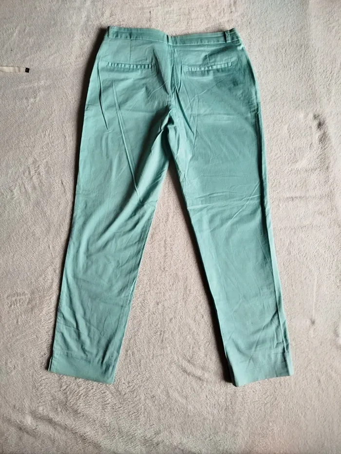 Pantalon 7/8 vert d'eau Camaïeu taille 38 - photo numéro 8