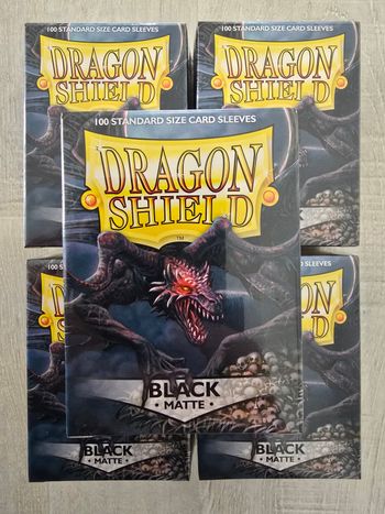 Lot de 5 paquets de 100 sleeves Dragon Shield Noir Matte
