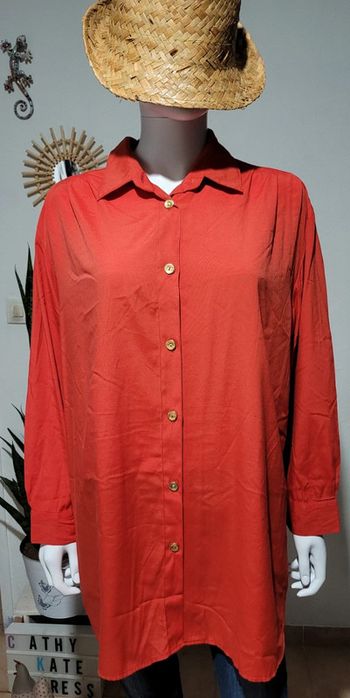 Chemise longue rouge