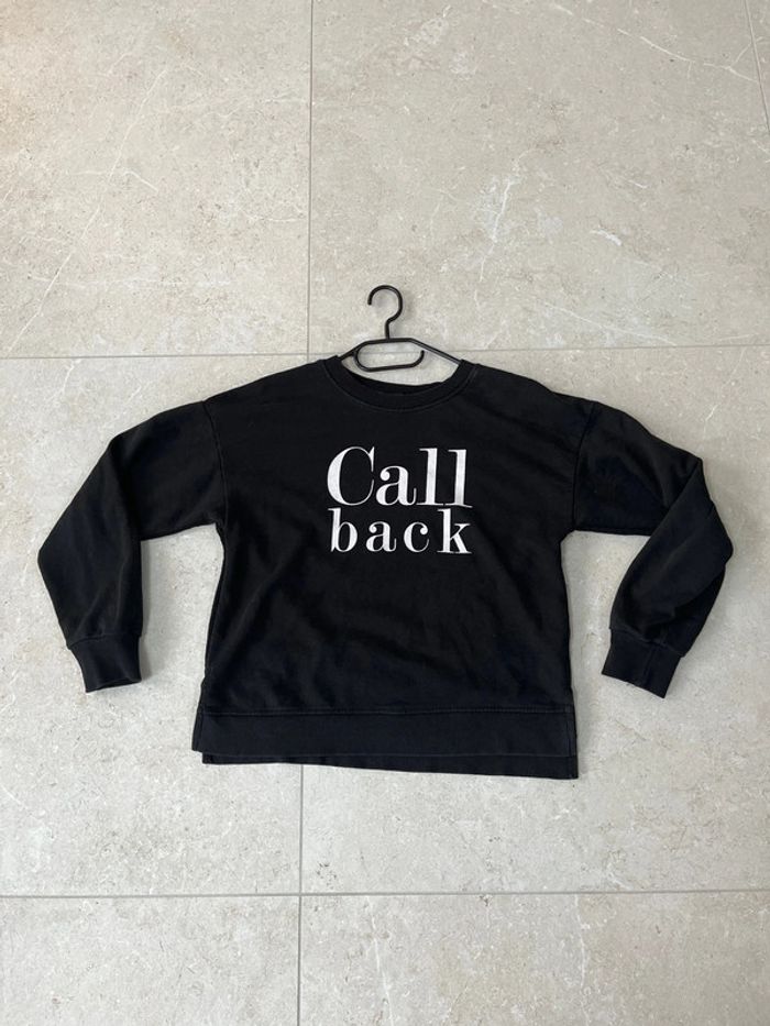 Pull Sweat noir écriture Call Back Bershka - photo numéro 2
