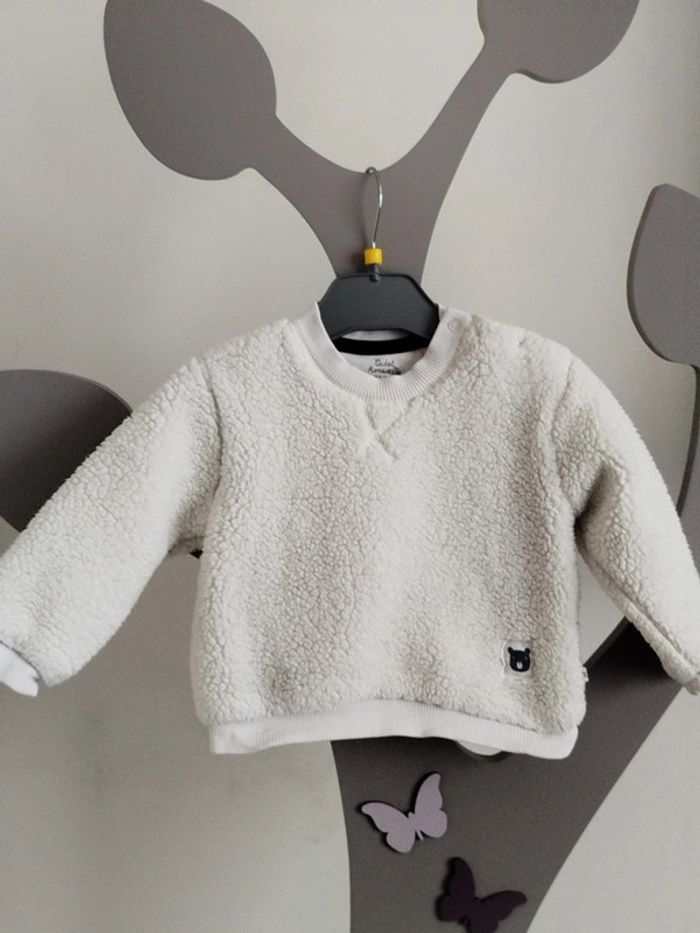 Sweat chaud blanc Cadet Rousselle taille 12 mois