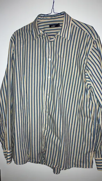 Chemise homme manches longues imprimée rayures L Célio